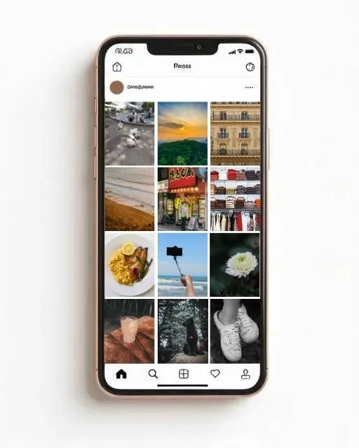 Feed de Instagram desordenado